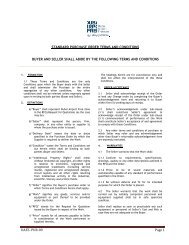 Standard Purchase Order & Conditions