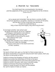 prayer for teachers - Christian Brothers of the Midwest