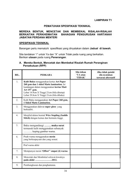 SEBUT HARGA NO. JPM/BPH/RM/SH27-2012 [eP NO ... - ePerolehan