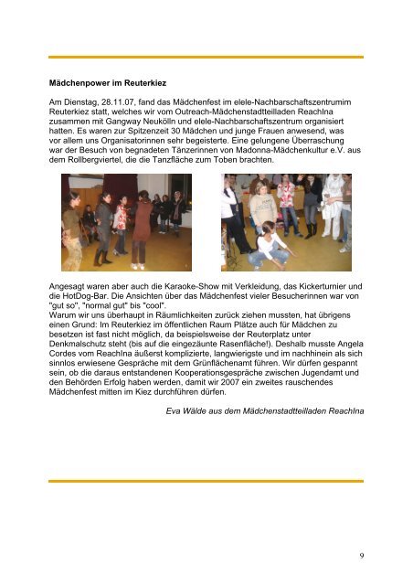 Outreach Newsletter Nr. 16 Dezember 2006 - Spinnenwerk