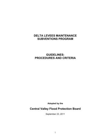Delta Levees Maintenance Subventions Program - Department of ...