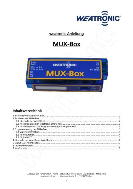 weatronic MUX-Box
