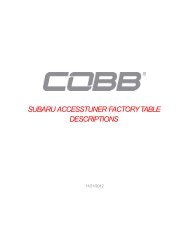 subaru accesstuner factory table descriptions - Cobb Tuning