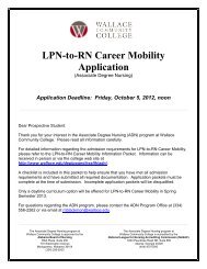 LPN-to-RN Career Mobility Application - Wallace Community College