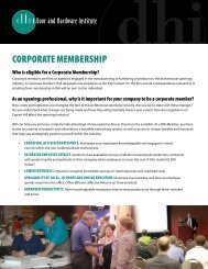 CORPORATE MEMBERSHIP - Door and Hardware Institute