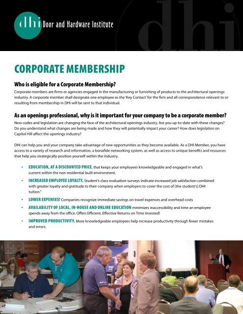 Corporate Membership Door And Hardware Institute