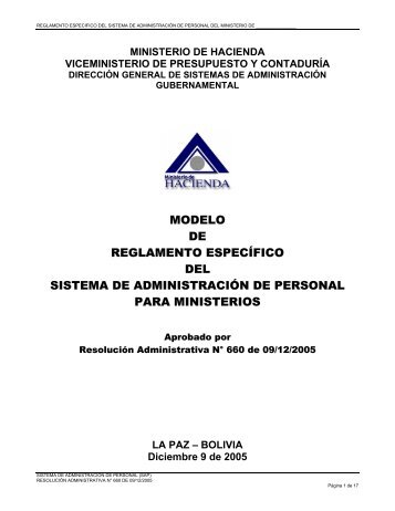 modelo de reglamento específico del sistema de administración de ...