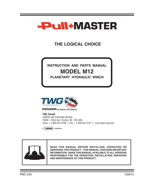 Pullmaster Model H12 & M12 F Universal Seal Kit 23123 