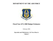 (FY) 2005 Budget Estimates - Air Force Financial Management ...