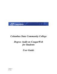 Columbus State Community College Degree Audit on CougarWeb ...