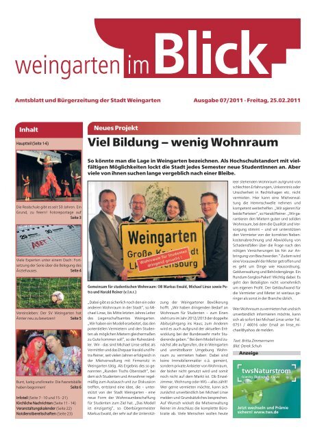 Ausgabe 07/2011 - Weingarten im Blick