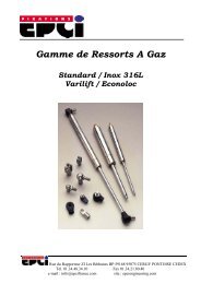 Gamme de Ressorts A Gaz - EPCI ENGINEERING