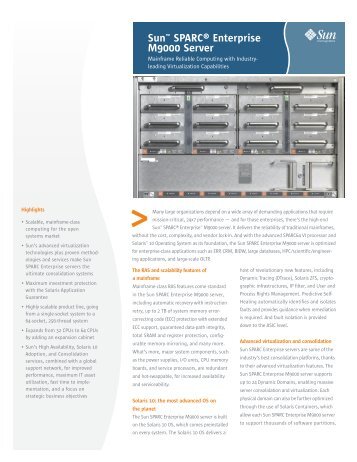 Sun SPARC Enterprise M9000 Server - Spectra