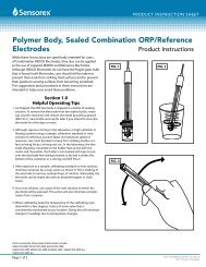 Polymer Body, Sealed Combination ORP/Reference ... - Sensorex