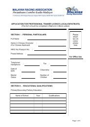 Trainer Application Forms - Singapore Turf Club