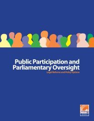 Public Participation and Parliamentary Oversight - Africa Centre for ...