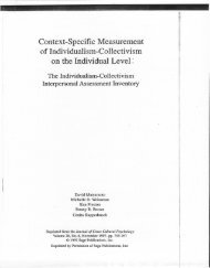 Context-Specific Measurement of Individualism ... - David Matsumoto