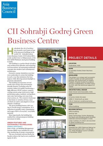 CII Sohrabji Godrej Green Business Centre - Asia Business Council