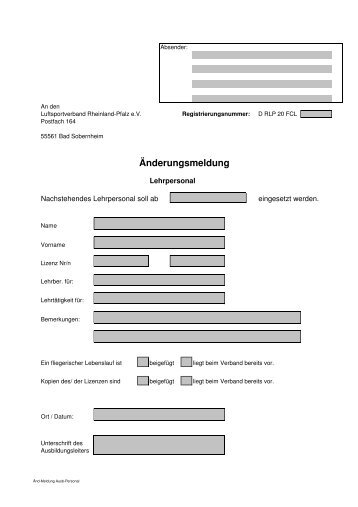 Verbandsinternen Vordrucke zum AHB (PDF) - Luftsportverband ...