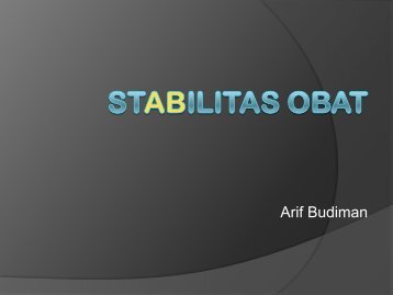 STABILITAS OBAT - Blogs Unpad