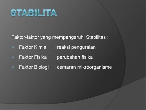 STABILITAS OBAT - Blogs Unpad