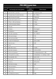 FMS 2009 Answer keys - PT education