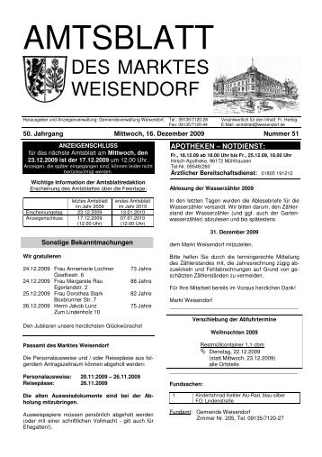 AMTSBLATT - Gemeinde Weisendorf