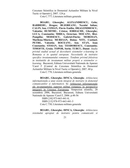 catalog adrese web - biblioteca universitara - Universitatea ...