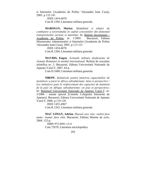 catalog adrese web - biblioteca universitara - Universitatea ...