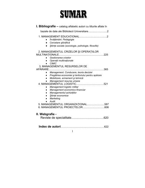 catalog adrese web - biblioteca universitara - Universitatea ...