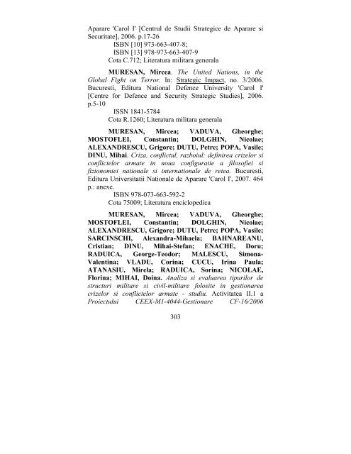 catalog adrese web - biblioteca universitara - Universitatea ...