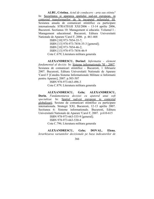 catalog adrese web - biblioteca universitara - Universitatea ...