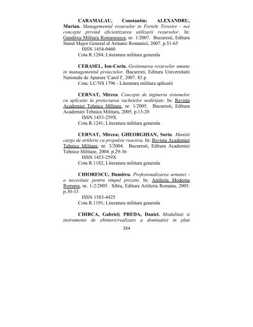 catalog adrese web - biblioteca universitara - Universitatea ...