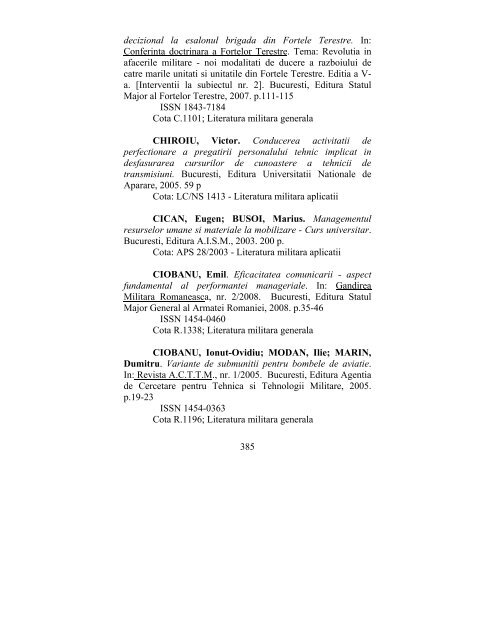 catalog adrese web - biblioteca universitara - Universitatea ...