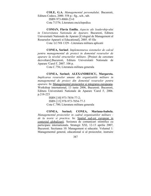 catalog adrese web - biblioteca universitara - Universitatea ...