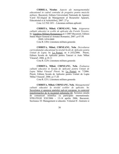 catalog adrese web - biblioteca universitara - Universitatea ...