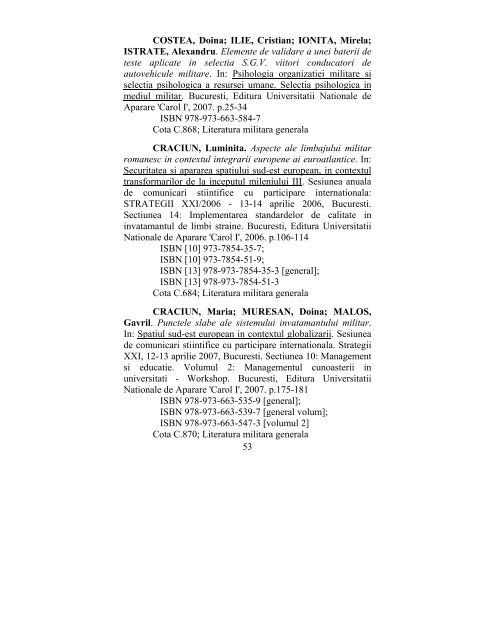 catalog adrese web - biblioteca universitara - Universitatea ...