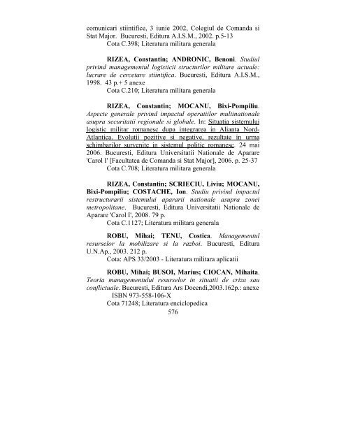 catalog adrese web - biblioteca universitara - Universitatea ...