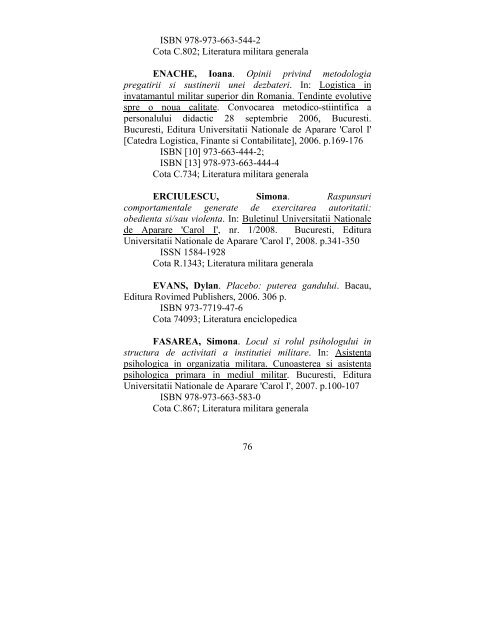 catalog adrese web - biblioteca universitara - Universitatea ...