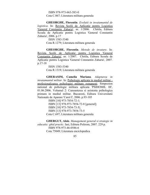 catalog adrese web - biblioteca universitara - Universitatea ...