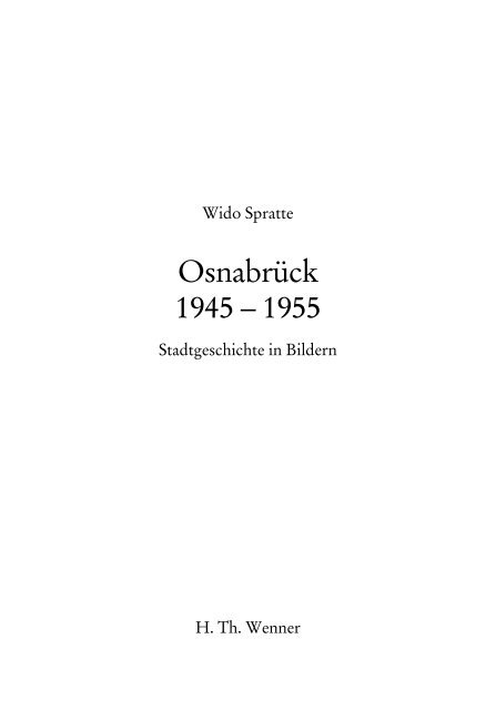 Osnabrück 1945 ? 1955 - H. TH. WENNER · Antiquariat