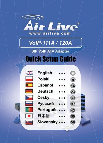 AirLive VoIP-111A / 120A Quick Setup Guide