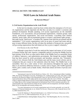 NGO Laws in Selected Arab States - The International Center for Not ...