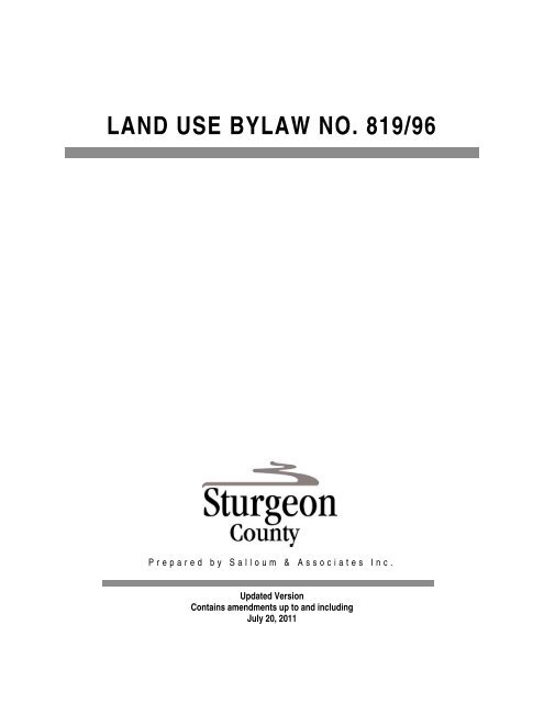 Land Use Bylaw No 819 96 Sturgeon County Sturgeon County Land Ownership Map