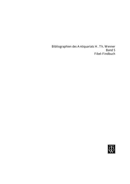 Musterseiten als PDF ansehen - H. TH. WENNER · Antiquariat