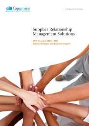 Supplier Relationship Management Solutions - Capgemini