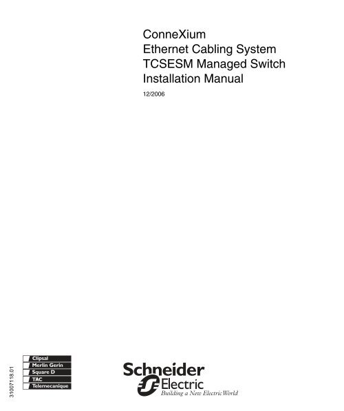 ConneXium Ethernet Cabling System TCSESM ... - Schneider Electric