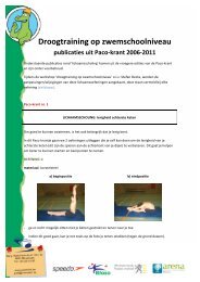 Droogtraining op zwemschoolniveau publicaties uit Paco-âkrant 2006