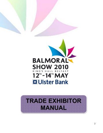 TRADE EXHIBITOR MANUAL - Balmoral Show