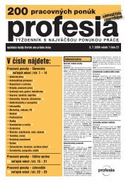 V ÄÃ­sle nÃ¡jdete: - Profesia.sk